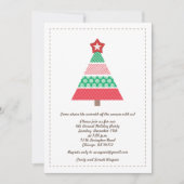 Jaarlijkse kerstfeestdag rood op groen kaart (Voorkant)