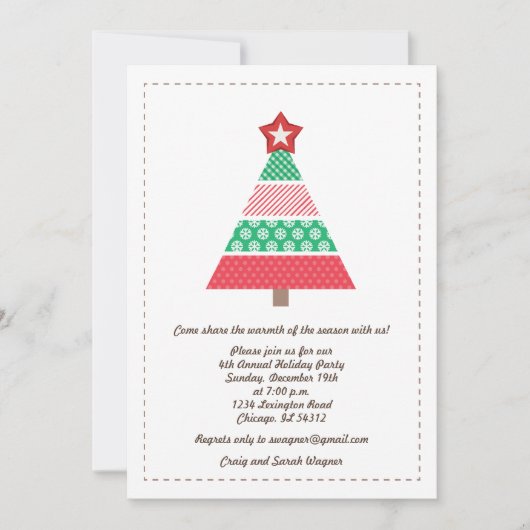 Jaarlijkse kerstfeestdag rood op groen kaart (Voorkant)