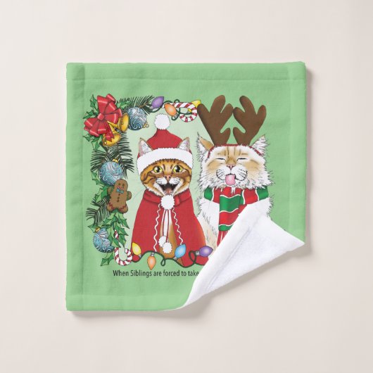 Jaarlijkse kerstfoto bad handdoek (Wasdoekje)