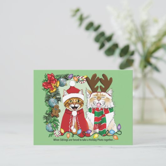 Jaarlijkse kerstfoto briefkaart (Staand voorkant)