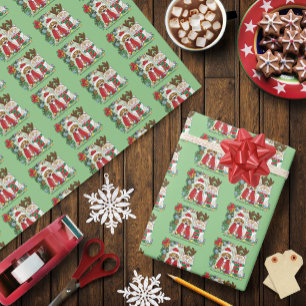 Jaarlijkse kerstfoto cadeaupapier