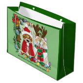 Jaarlijkse kerstfoto groot cadeauzakje (Voorkant Gekanteld)