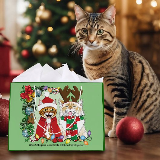 Jaarlijkse kerstfoto groot cadeauzakje