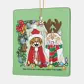 Jaarlijkse kerstfoto keramisch ornament (Links)