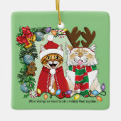 Jaarlijkse kerstfoto keramisch ornament (Voorkant)