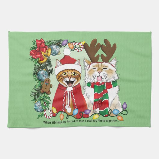 Jaarlijkse kerstfoto theedoek (Horizontaal)