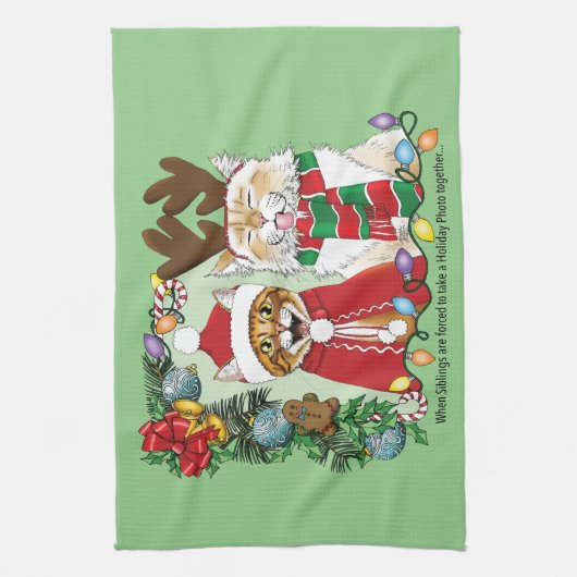 Jaarlijkse kerstfoto theedoek (Verticaal)