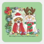 Jaarlijkse kerstfoto vierkante sticker (Voorkant)