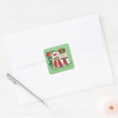 Jaarlijkse kerstfoto vierkante sticker (Envelop)