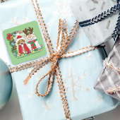 Jaarlijkse kerstfoto vierkante sticker