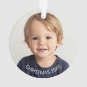 Jaarlijkse Kerstfoto Witte tekst Ornament (achterkant)