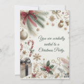 Jaarlijkse Kerstparty Vakantiegroen Kaart (Achterkant)