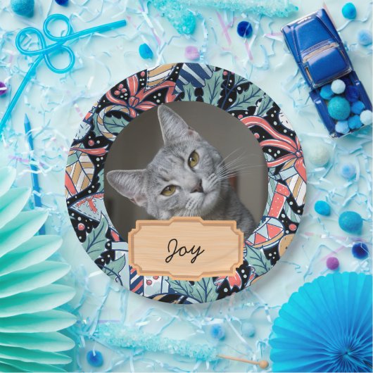 jaarlijkse kerstvakantie Aangepaste foto Foto Papieren Bordje (Feest)