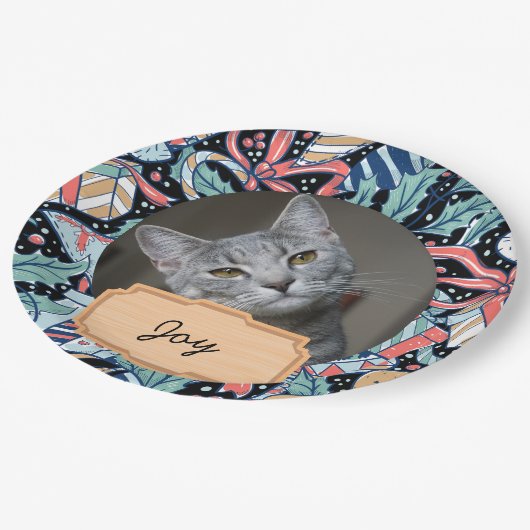 jaarlijkse kerstvakantie Aangepaste foto Foto Papieren Bordje (Gekanteld)