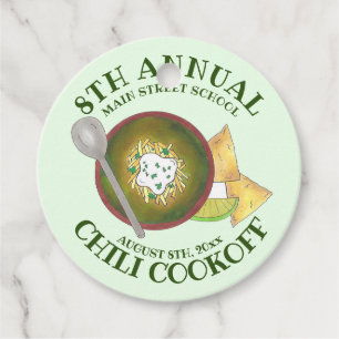Jaarlijkse kinderkoffie van Bowl van Groene Chili Bedankjes Labels