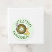 Jaarlijkse kinderkoffie van Bowl van Groene Chili Bedankjes Labels (In situ)