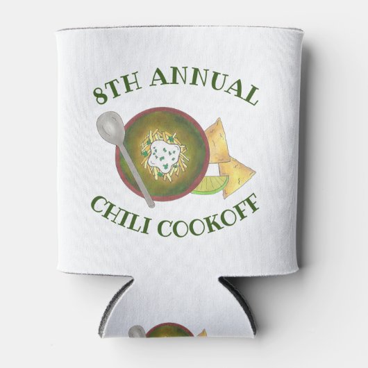 Jaarlijkse kinderkoffie van Bowl van Groene Chili Blikjeskoeler (Voorkant)