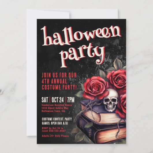 Jaarlijkse kostuum gotische Halloween Party Kaart (Voorkant)