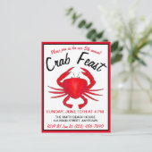 Jaarlijkse krab gevist rood maryland harde schelpd uitnodiging briefkaart (Staand voorkant)
