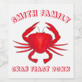 Jaarlijkse krab gevist rood maryland harde schelpd wijn etiket (Enkel label)