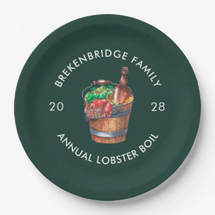 Jaarlijkse Kreeft Boil Summer Party Custom Papieren Bordje