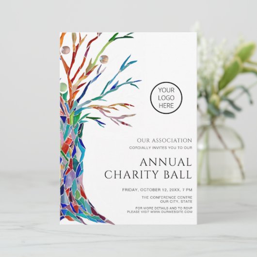 Jaarlijkse liefdadigheidsbal kaart (Staand voorkant)
