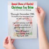 Jaarlijkse liefdadigheidskerstSpeelgoed-Cartoon vo Flyer (Hand)