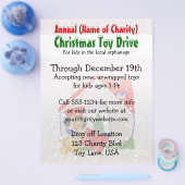 Jaarlijkse liefdadigheidskerstSpeelgoed-Cartoon vo Flyer (Enkel)