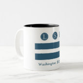 Jaarlijkse LSA-vergadering 2022, DC-vlag-Logo Tweekleurige Koffiemok (Voorkant links)