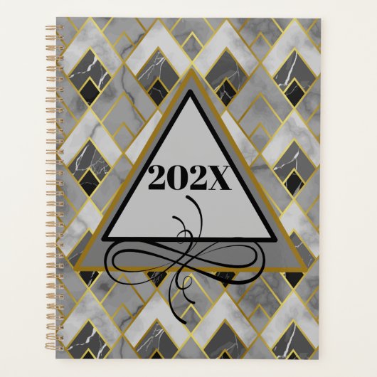 Jaarlijkse Moderne Marmeren Datumplanner Planner (Voorkant)