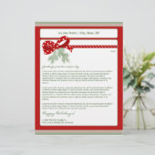 Jaarlijkse nieuwsbrief feestdag: mistletoe briefhoofd ontwerp (Staand voorkant)