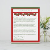 Jaarlijkse nieuwsbrief feestdag: ornamenten custom briefhoofd (Staand voorkant)