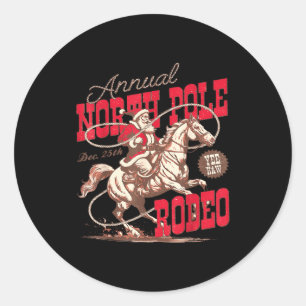 Jaarlijkse North Le Rodeo Cowboy Kerstman Howdy Ke Ronde Sticker