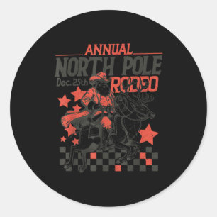 Jaarlijkse North Le Rodeo Santa Western Cowboy Ker Ronde Sticker