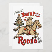 Jaarlijkse North Pole Rodeo 25 dec Cowboy Kerstman Feestdagenkaart (Voorkant / Achterkant)