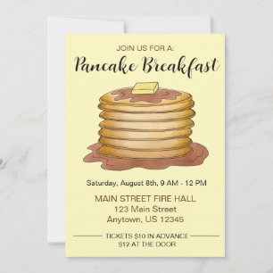 Jaarlijkse pancake Breakfast Charity Event Flapjac Kaart