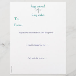 Jaarlijkse persoonlijke dankjewel aan de leerkrach