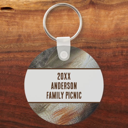 Jaarlijkse picknick Natuur Feather Family reünie Sleutelhanger (Voorkant)