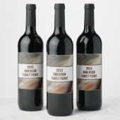 Jaarlijkse picknick Natuur Feather Family reünie Wijn Etiket (Flessen)