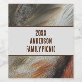 Jaarlijkse picknick Natuur Feather Family reünie Wijn Etiket (Enkel label)