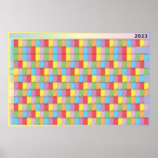 Jaarlijkse planner 2023 specifieke kleurdag van de poster (Voorkant)