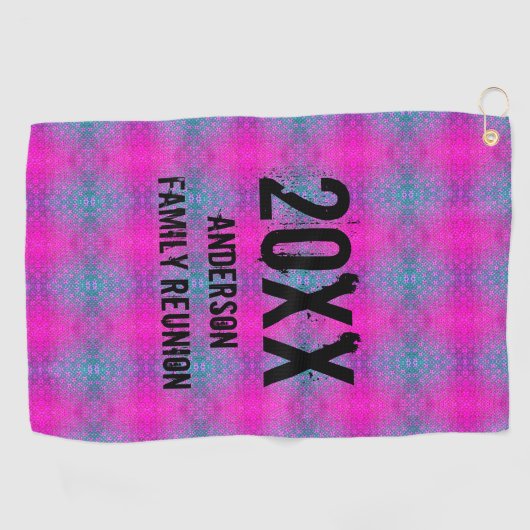 Jaarlijkse reünie over het toernooi van Neon Tie D Golfhanddoek (Horizontaal)