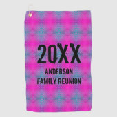 Jaarlijkse reünie over het toernooi van Neon Tie D Golfhanddoek (Voorkant)