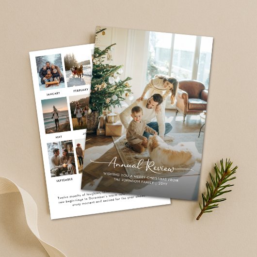 Jaarlijkse Review Wat een jaar Familiefoto Kerst Feestdagenkaart