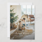 Jaarlijkse Review Wat een jaar Familiefoto Kerst Feestdagenkaart (Voorkant)