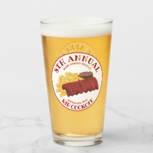 Jaarlijkse Rib Cookoff BBQ Spare Ribs Barbecue Wed Glas