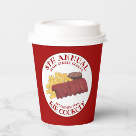 Jaarlijkse Rib Cookoff BBQ Spare Ribs Barbecue Wed Papieren Bekers