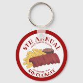 Jaarlijkse Rib Cookoff BBQ Spare Ribs Barbecue Wed Sleutelhanger (Voorkant)