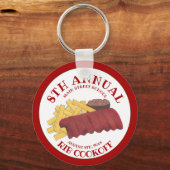Jaarlijkse Rib Cookoff BBQ Spare Ribs Barbecue Wed Sleutelhanger (Voorkant)