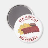Jaarlijkse rib koff BBQ Spare Ribs Barbecue Foodie Magneet (Voorkant / Achterkant)
